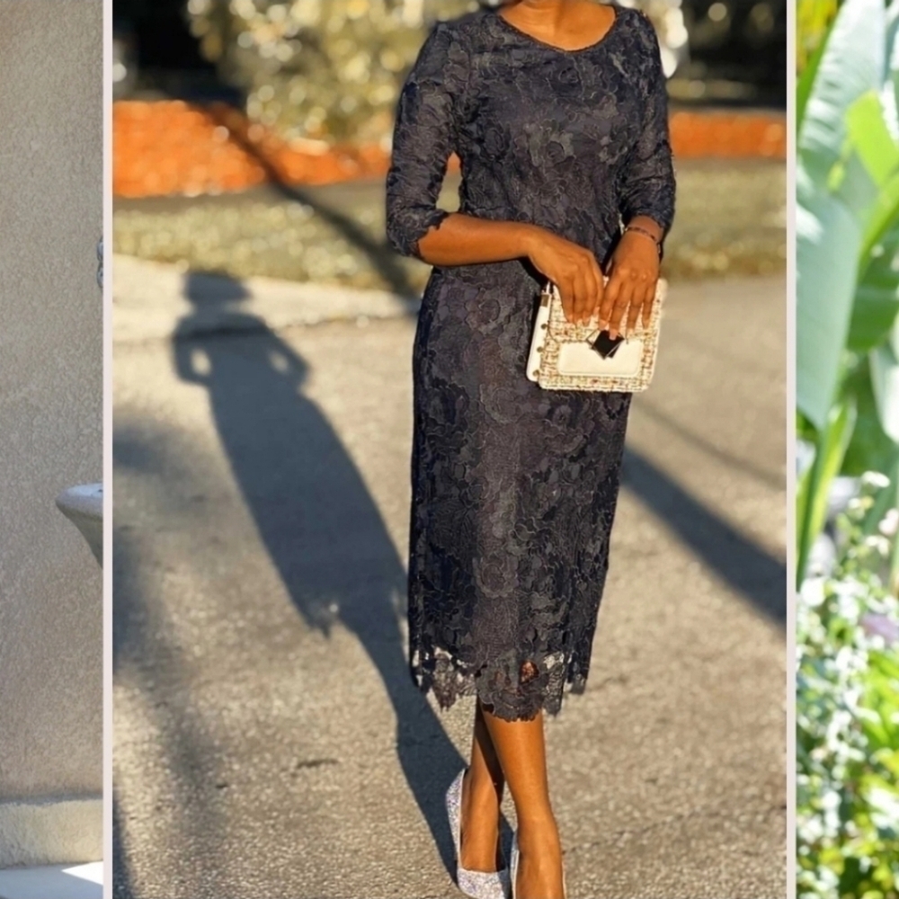 Skirt Society Seville Navy Lace dress - Picture 7 of 7